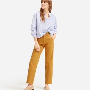 Everlane straight leg crop pants in golden brown size 4